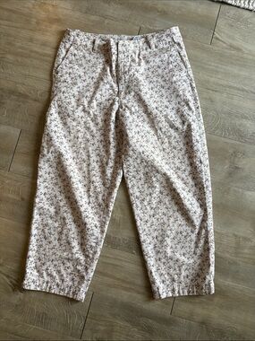 Covington Light Floral Print Cropped Barrel Pants Size 12